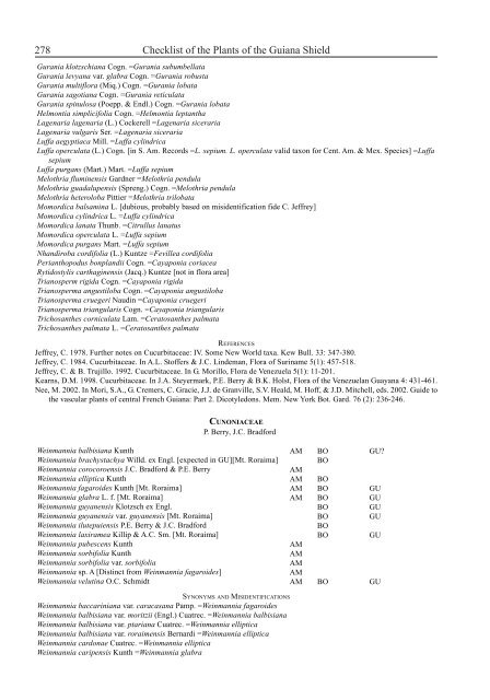 Checklist of the Plants of the Guiana Shield - Department of Botany ...