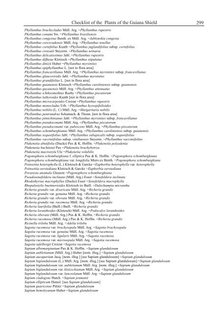 Checklist of the Plants of the Guiana Shield - Department of Botany ...