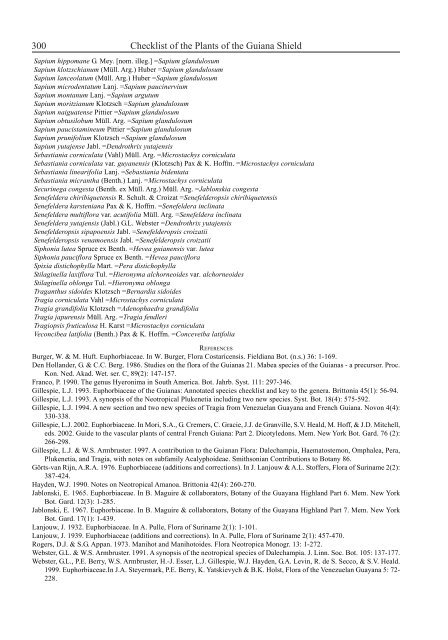 Checklist of the Plants of the Guiana Shield - Department of Botany ...