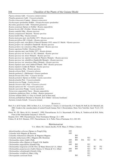 Checklist of the Plants of the Guiana Shield - Department of Botany ...