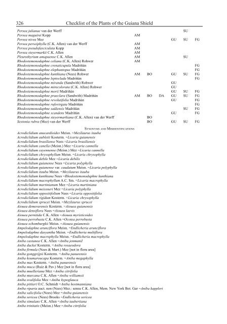 Checklist of the Plants of the Guiana Shield - Department of Botany ...