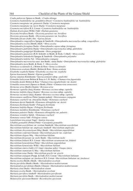 Checklist of the Plants of the Guiana Shield - Department of Botany ...