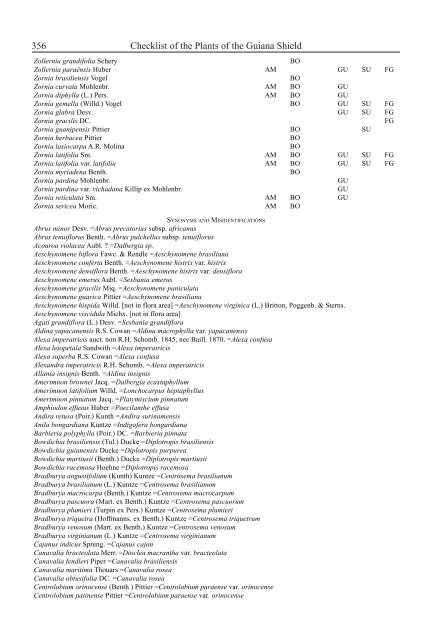 Checklist of the Plants of the Guiana Shield - Department of Botany ...