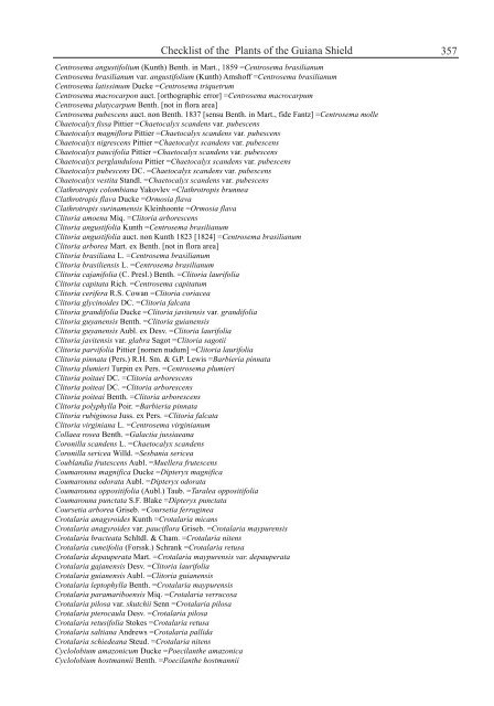 Checklist of the Plants of the Guiana Shield - Department of Botany ...