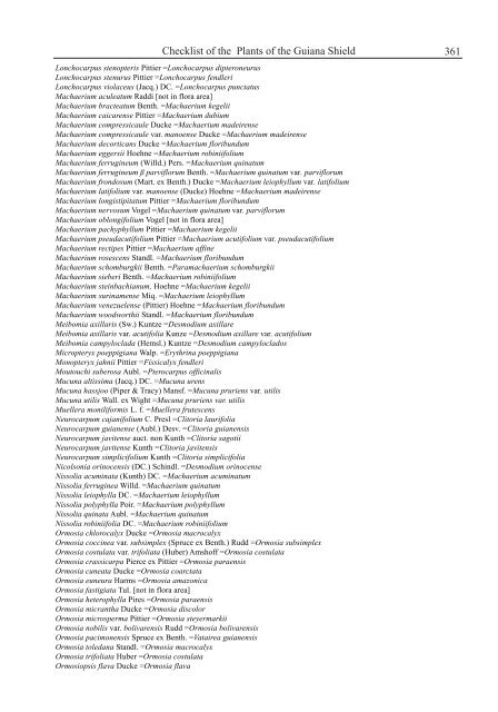 Checklist of the Plants of the Guiana Shield - Department of Botany ...