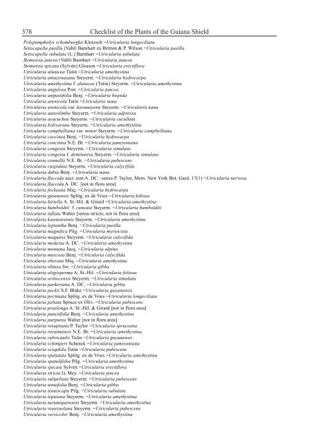 Checklist of the Plants of the Guiana Shield - Department of Botany ...