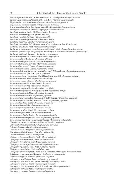 Checklist of the Plants of the Guiana Shield - Department of Botany ...