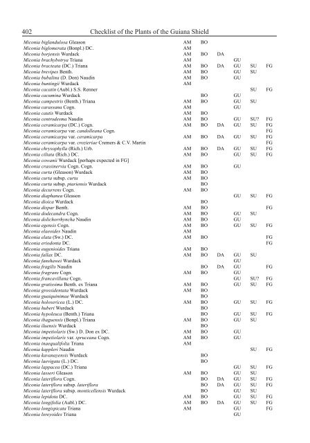 Checklist of the Plants of the Guiana Shield - Department of Botany ...