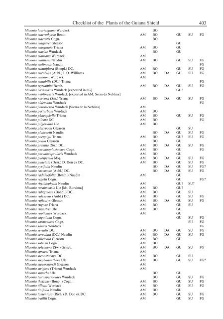 Checklist of the Plants of the Guiana Shield - Department of Botany ...