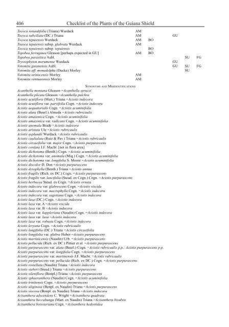 Checklist of the Plants of the Guiana Shield - Department of Botany ...