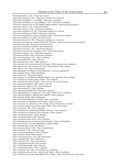 Checklist of the Plants of the Guiana Shield - Department of Botany ...