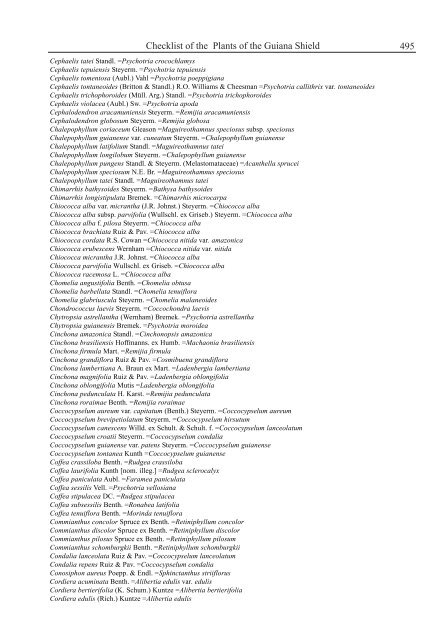 Checklist of the Plants of the Guiana Shield - Department of Botany ...