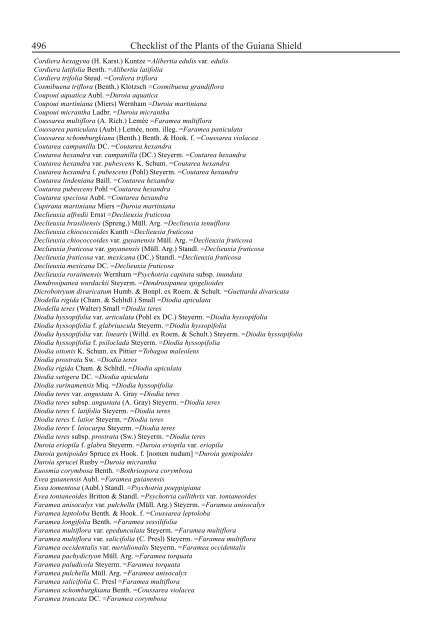 Checklist of the Plants of the Guiana Shield - Department of Botany ...