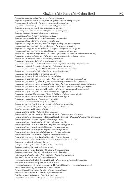 Checklist of the Plants of the Guiana Shield - Department of Botany ...