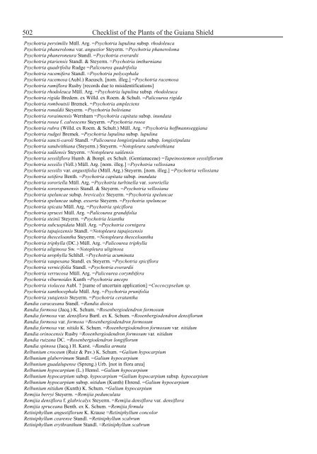 Checklist of the Plants of the Guiana Shield - Department of Botany ...