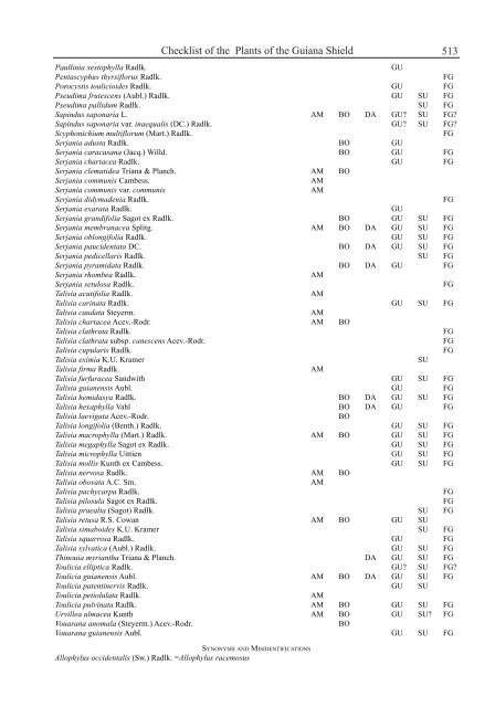 Checklist of the Plants of the Guiana Shield - Department of Botany ...