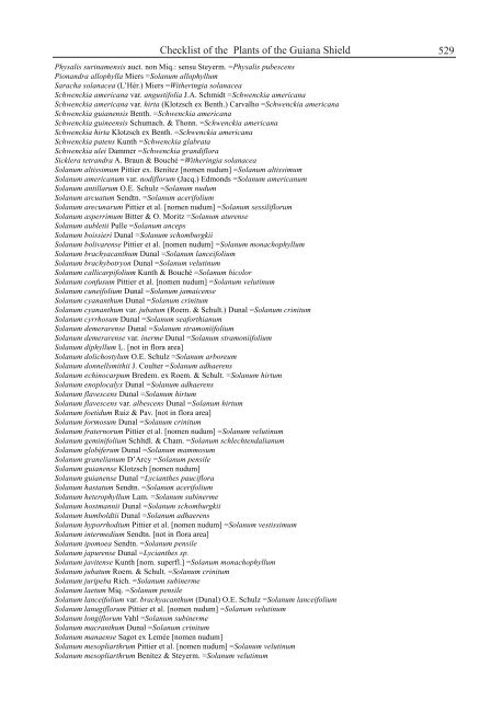 Checklist of the Plants of the Guiana Shield - Department of Botany ...