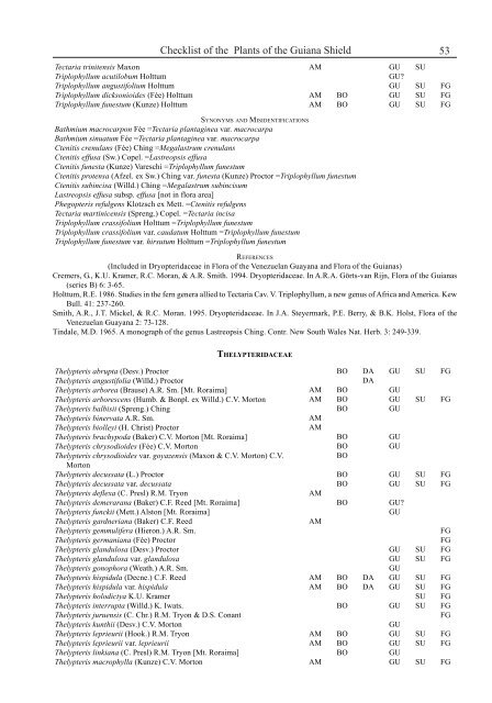 Checklist of the Plants of the Guiana Shield - Department of Botany ...