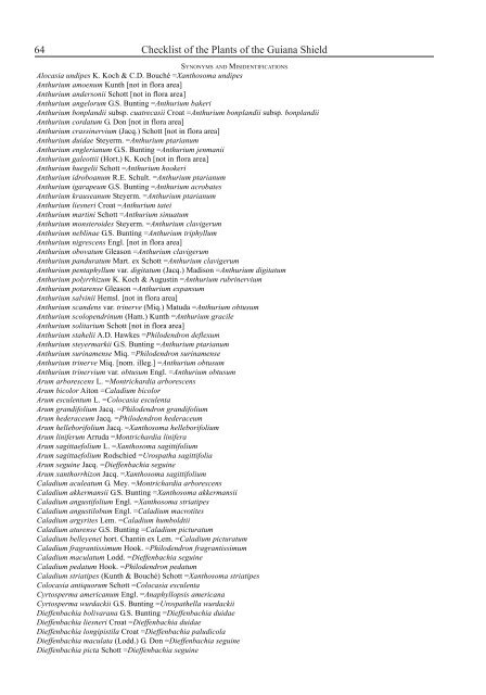 Checklist of the Plants of the Guiana Shield - Department of Botany ...