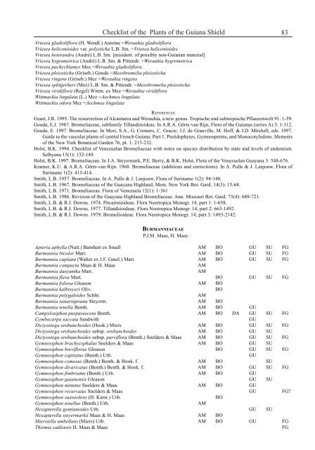 Checklist of the Plants of the Guiana Shield - Department of Botany ...