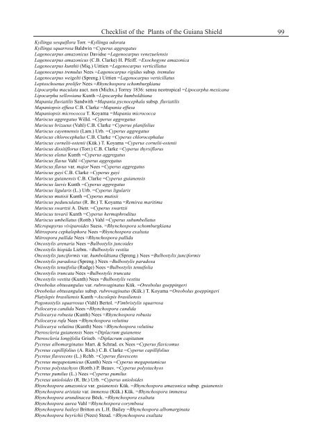 Checklist of the Plants of the Guiana Shield - Department of Botany ...