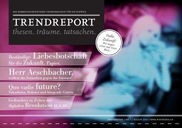 TRENDREPORT__DAS MARKETINGORIENTIERTE THESENMAGAZIN