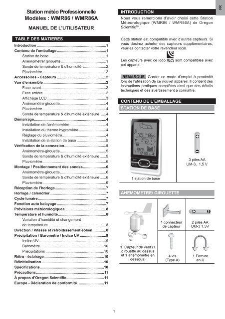 Station Météo Pro WMR86 - Oregon Scientific