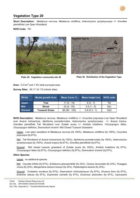 Appendix D Terrestrial and Aquatic Biodiversity - Environment ...