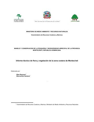 Informe técnico de flora y vegetación de la zona costera de Montecristi