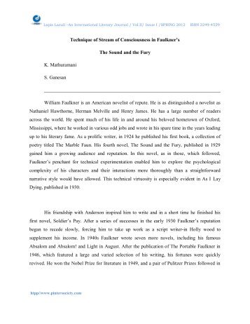 Technique of Stream of Consciousness in Faulkner's The - lapis lazuli