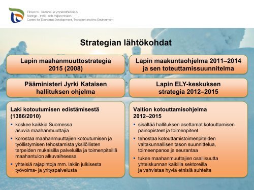 Diaesitys Lapin maahanmuuttostrategia