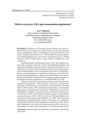 Mistä on kysymys Ylä-Lapin maanomistusongelmassa?