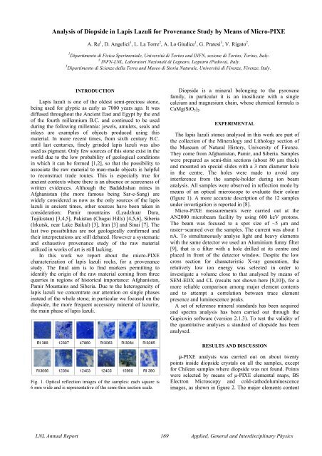 Analysis of Diopside in Lapis Lazuli for Provenance Study by Means ...