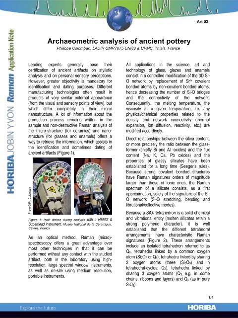 Raman Spectroscopy - Art Application Note - Horiba