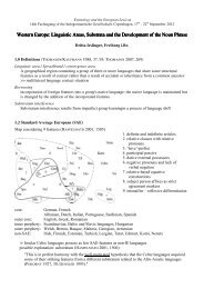 Handout Kopenhagen 2012 - Etymology and the European Lexicon