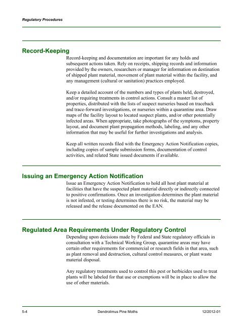 New Pest Response Guidelines - aphis - US Department of Agriculture