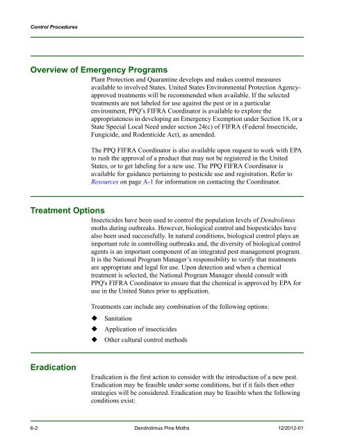 New Pest Response Guidelines - aphis - US Department of Agriculture