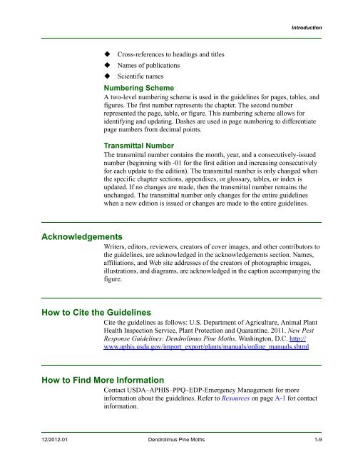 New Pest Response Guidelines - aphis - US Department of Agriculture