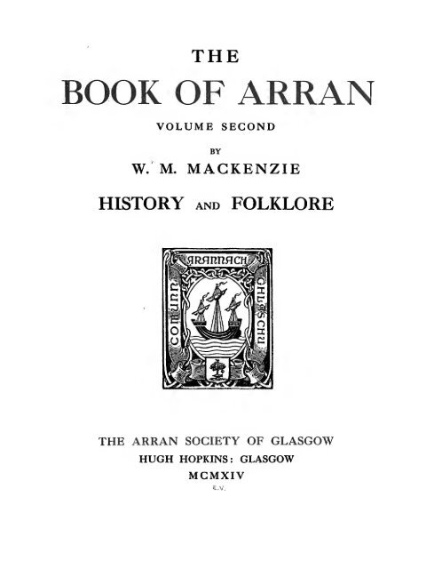 The book Arran; - Cook Clan