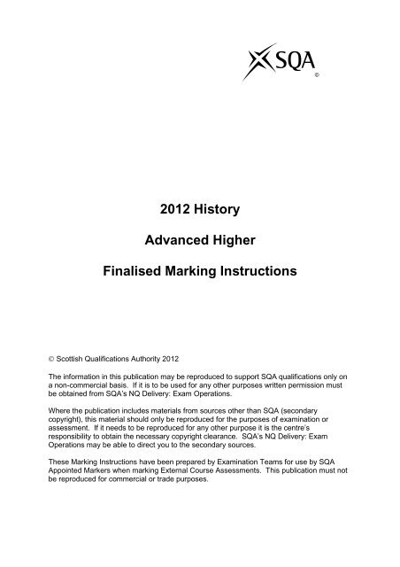 Higher History exam - 2018 (marking instructions)