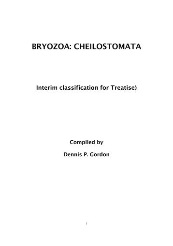 BRYOZOA: CHEILOSTOMATA Interim classification for Treatise ...