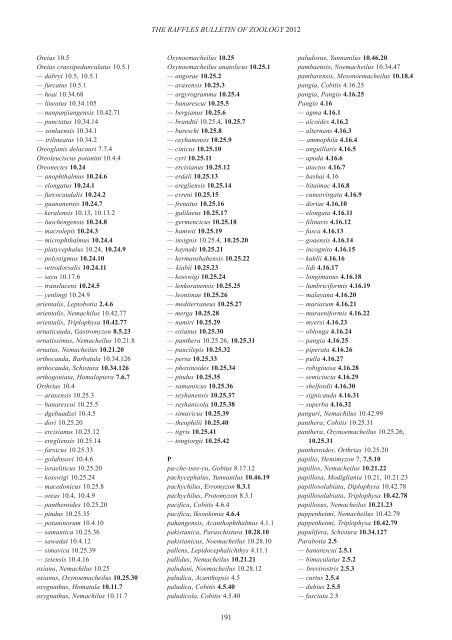 Conspectus cobitidum - Raffles Museum of Biodiversity Research