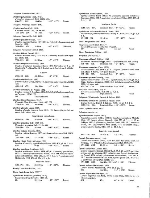 Catalogue of the Living Bivalvia of the Eastern Pacific Ocean ...