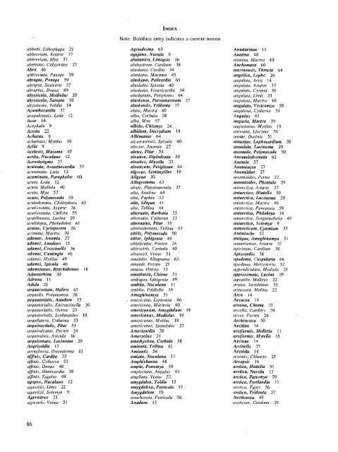 Catalogue of the Living Bivalvia of the Eastern Pacific Ocean ...