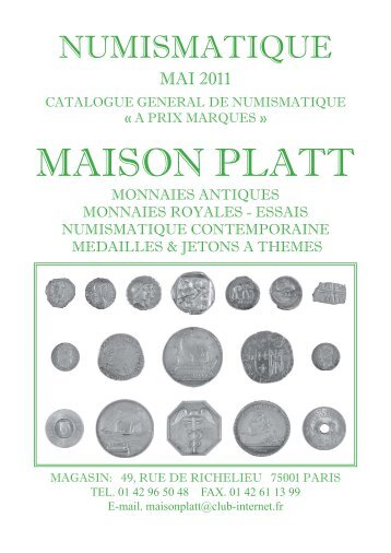Monnaies mai 2011 - Maison Platt