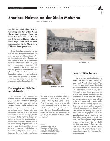 Sherlock Holmes an der Stella Matutina - in Feldkirch