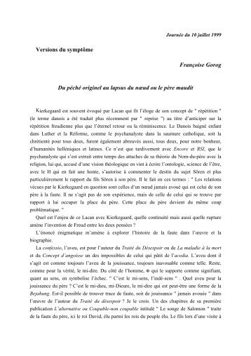 Françoise Gorog - Ecole de Psychanalyse des Forums du Champ ...