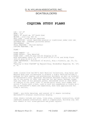 Download free Coquina Study Plans in PDF - Sailing the New England