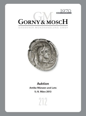 Auktion Antike Münzen und Lots - Gorny & Mosch GmbH