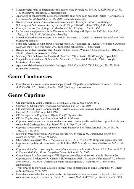 genre Galerina - Société Mycologique des Hautes Vosges